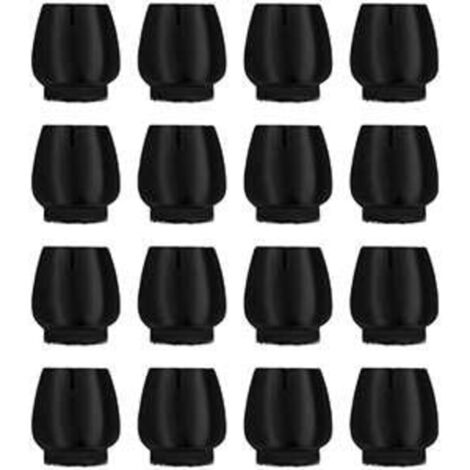 Lot de 16 - Pieds de meubles / Embouts en silicone pour chaises - Protection de sol noire (1/4)