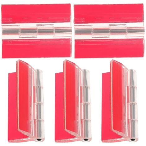 Lot de 5 charnières autocollantes en acrylique, charnières universelles pour piano, charnières adhésives transparentes pour boîte en acrylique (1/5)