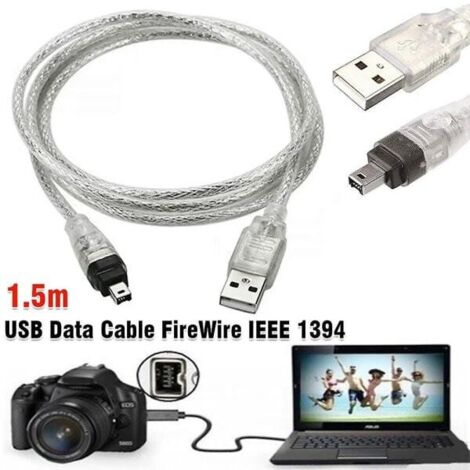 Mini DV MiniDV Câble de données USB FireWire IEEE 1394 Caméscope HDV pour montage sur PC