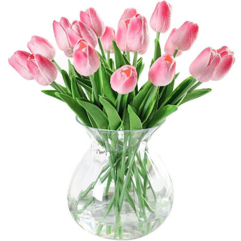 10 tulipes artificielles réalistes en latex - Fleurs artificielles uniquement (1/5)