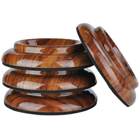 Lot de 4 coupelles pour roulettes de piano droit, couleur palissandre, protections de sol pour pieds de piano avec mousse non insonorisante pour parquet en acrylique