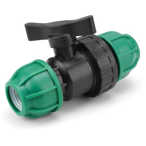 Vannes à bille pour raccord de tuyau PE, vanne à bille à double écrou pour raccord de tuyau de 25 mm, adaptées aux piscines et à l'irrigation agricole. (1/4)