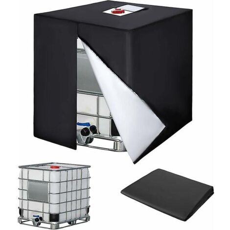 Housse pour réservoir d'eau IBC 600 L, résistante aux déchirures, avec fermeture éclair, coupe-vent et anti-UV, en tissu 420D. (1/5)
