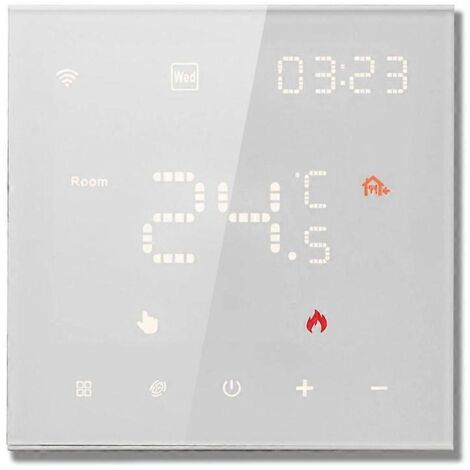 Thermostat intelligent Tuya Wifi pour chauffage au sol, thermostat connecté pour maison connectée, chauffage électrique, commande vocale, écran couleur LED blanc (1/5)