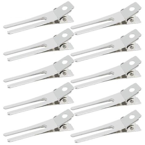 50 pinces à cheveux doubles à boucles, 4,5 cm, pinces crocodiles en métal pour la mise en forme des boucles, épingles à cheveux pour nœuds, pinces à cheveux élégantes. (1/5)