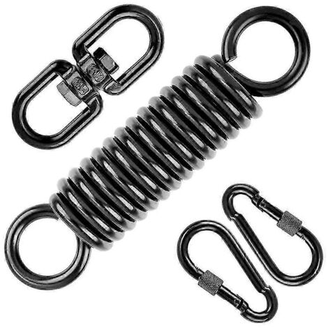 Ressort de suspension pour fauteuil suspendu, avec 2 mousquetons et un crochet pivotant à 360°, capacité de charge 250 kg pour fauteuil suspendu, hamac, yoga, etc.