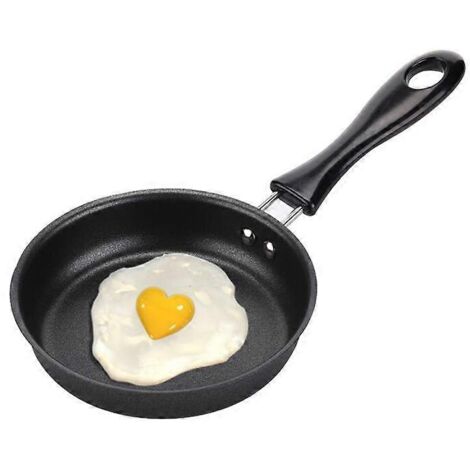 Mini poêle à œuf pour un œuf, 12 cm (4,7 pouces), avec poignée, résistante à la chaleur et antiadhésive, idéale pour le camping et compatible avec les plaques à induction. (1/5)