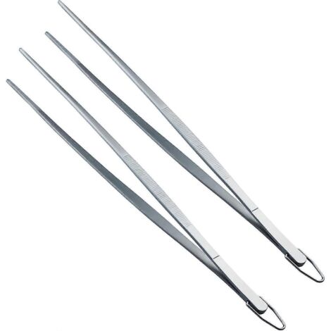 Pinces à barbecue extra-longues de 30 cm (12 pouces) en acier inoxydable avec crochet (lot de 2) (1/5)
