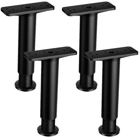 Pieds de cadre de lit en 4 pièces, hauteur réglable, support central (1/4)