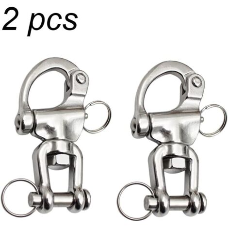 Houhence – Mousqueton pivotant en acier inoxydable 316 – Charge maximale adaptée pour cordage de spi – Goupille à dégagement rapide – Dimensions 70 mm