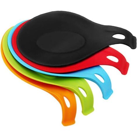 Lot de 5 repose-cuillères en silicone, porte-cuillères réutilisables, support pour cuillères à soupe et baguettes, repose-cuillères de cuisine. (1/5)