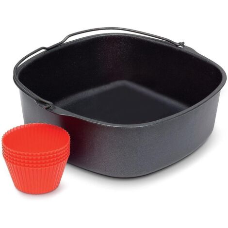 Plaque de cuisson antiadhésive pour friteuse à air chaud, maniques en silicone, accessoires pour friteuse 18 cm (1/5)