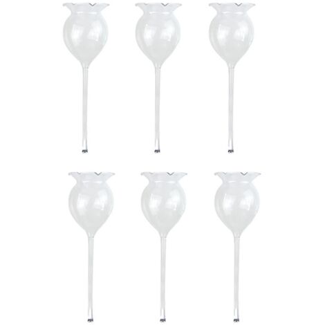 Lot de 6 arrosoirs à plantes à arrosage automatique, globes en verre transparent soufflé à la main pour plantes. (1/5)