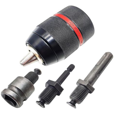 Mandrin de perçage sans clé robuste en métal 1/2-20UNF 13 mm, adaptateur femelle carré hexagonal/SDS/douille (1/5)