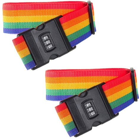 Lot de 2 sangles de sécurité verrouillables pour valises