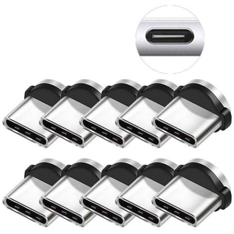 Lot de 10 connecteurs magnétiques ronds de type C pour charge rapide de téléphone (1/5)