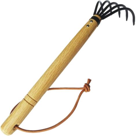 Râteau à main, outil de bêchage portable, mini râteau en acier pour le jardinage et le repiquage (1/5)
