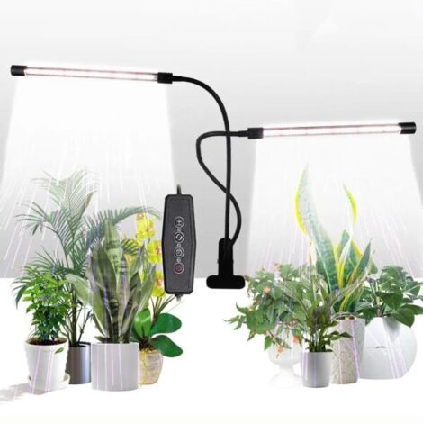 Lampe horticole LED 40W à 2 têtes avec minuterie pour plantes d'intérieur (1/5)