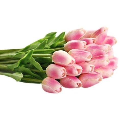 12 tulipes artificielles Real Touch Flowers, fausses tulipes rose foncé 34 cm (1/2)