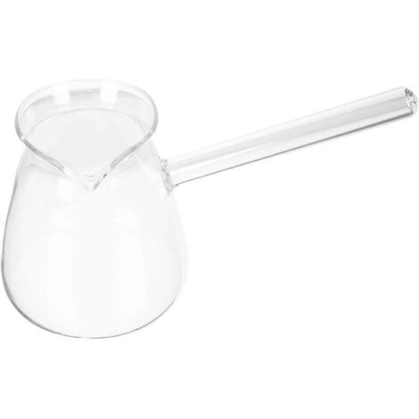 Cafetière arabe en verre avec poignée, chauffe-lait et chauffe-beurre, cafetière/théière à poser, chauffe-chocolat chaud, 450 ml (1/5)