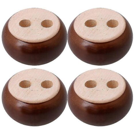 Lot de 4 pieds de meuble ronds et plats en bois, 3 x 7 cm, couleur noyer WS6069 (1/3)