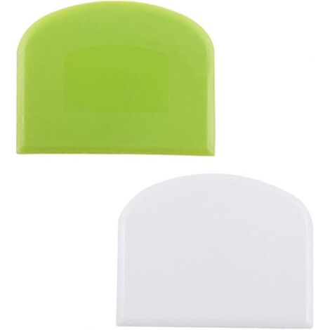 Racloir à pâte, coupe-pâte et hachoir à pizza en plastique, outil de cuisine multifonction, vert et blanc (1/5)