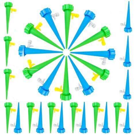 30 pièces bouteilles goutte à goutte, cônes d'arrosage goutte à goutte avec vanne réglable, système d'irrigation automatique des plantes, arrosage automatique des vacances (1/5)