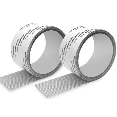 Ruban Adhésif en Fibre de Verre pour Réparer les Moustiquaires et Autres Éléments en Maille, Rouleau de Moustiquaire avec Adhésif Premium, Réparation Rapide des Déchirures (-2PCS) (1/5)