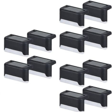 Lot de 12 lampes solaires LED pour marches, escaliers, jardin, balcon, décoration étanche (1/5)