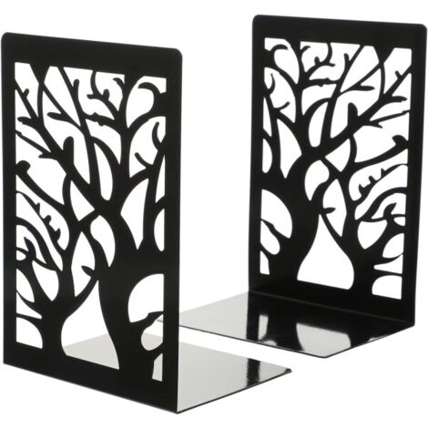 Serre-livres antidérapants en fer en forme d'arbre, organisateurs de livres, support de livres, serre-livres décoratifs mignons pour l'étude, la chambre d'enfant, la salle de classe et le bureau, 1 pa (1/5)