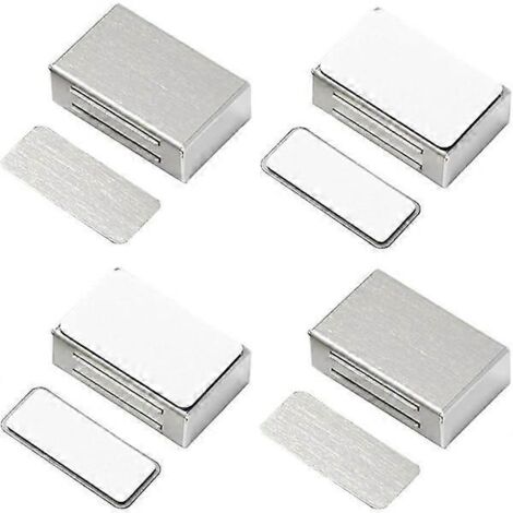 Verrou magnétique autocollant Jiayi, lot de 4, loquet de porte magnétique puissant en acier inoxydable pour cuisine (1/5)