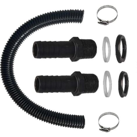 KLVGTIFS PU - Kit de raccordement pour récupérateur d'eau de pluie comprenant un tuyau de raccordement, une bague de raccordement et un récupérateur d'eau de pluie. (1/5)