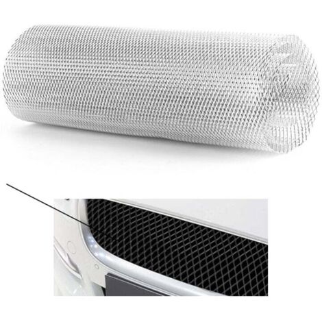 KLVGTIFS PU - Grille de calandre de voiture en alliage d'aluminium 3x6mm grille de corps pare-chocs rhombique gril universel