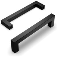 Ensemble de 10 poignées de placard de cuisine noires, entraxe de 96 mm, Stai