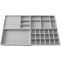 Ensemble de 4 tiroirs de rangement pour bijoux, plateau à bijoux, empilables