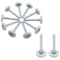 Lot de 12 roulettes de porte de garage en nylon de 4,6 cm (1,8 pouce) avec tige de 10,2 cm (4 pouces), silencieuses et compatibles avec les rails de porte de garage - Jnnjv