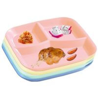 Ensemble de 4 assiettes compartimentées pour adultes, assiettes diététiques en plastique, assiettes à portions, assiettes de contrôle des aliments équilibrés