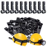 KLVGTIFS PU - 20 clips de fixation pour lampe frontale de casque - Crochet pour lampe frontale - Clip pour lampe de casque