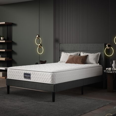 Materasso a molle insacchettate 160x200 cm, altezza 25 cm, materasso a molle insacchettate 7 zone, rigidità H3, confortevole e traspirante, antibatterico e antiacaro - Bianco