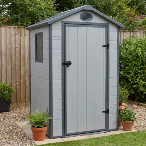 Abri Jardin Résine 1,34m2 Gris Anthracite Kit Fondation JOBU
