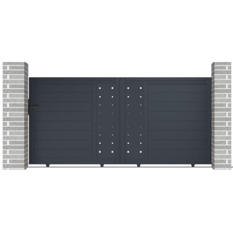 Portail Coulissant Aluminium 300x142cm Anthracite X-Metal Fancy