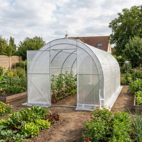 Serre Tunnel 24m2 Luxe Green Protect Acier Galvanisé PE 200g (1/5)