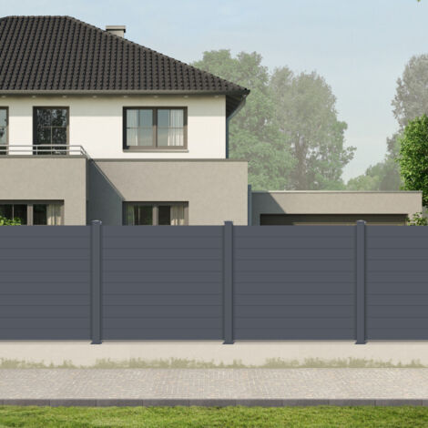 Cloture Aluminium Anthracite 190x166cm X-Metal - 2 Poteaux