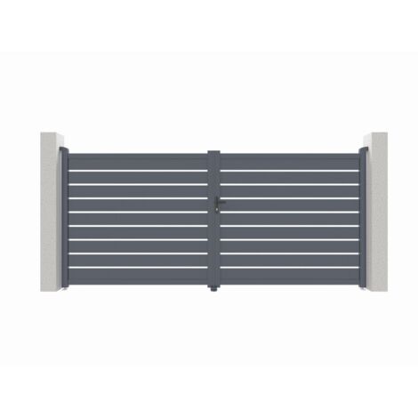 Portail Battant AjourÃ© Aluminium 350x176cm Anthracite X-Metal