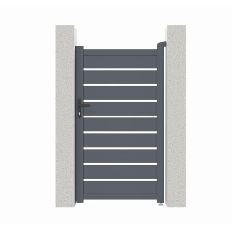 Portillon battant ajourÃ© aluminium 100x176 anthracite serrure