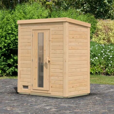 Sauna Exterieur 2 Places Bois Epicea 38mm Poêle 9kW Hytti Karibu
