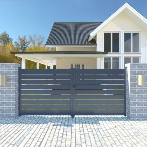Portail Aluminium AjourÃ© SPACE 300x140cm Anthracite - X-Metal