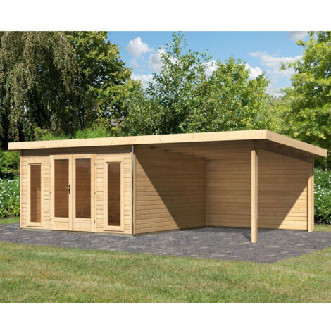 Abri Jardin Bois 13,60m² Appentis 330cm Karibu Radeburg 3 (1/5)