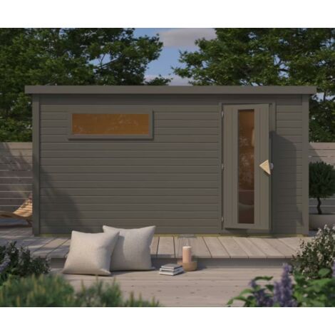 Sauna Extérieur 5 Places Hytti 6 Bois Epicéa 38mm Anthracite - KARIBU