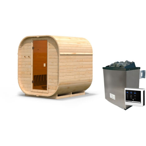 Sauna Exterieur Karibu Quadro 1 Bois 38mm Poêle 9kW 2-4 Places